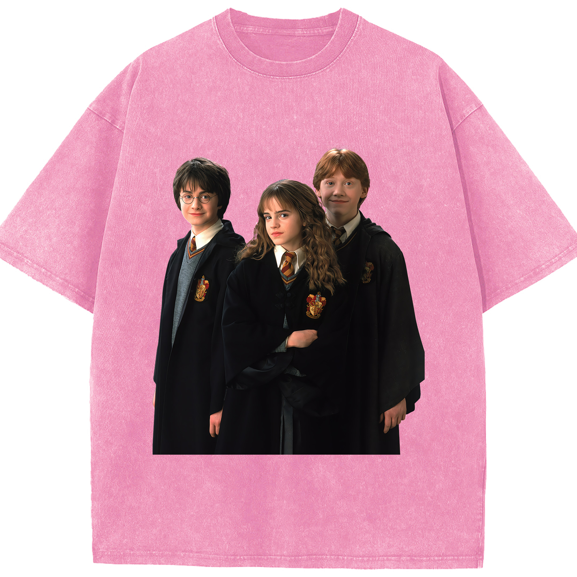 （画像用） Harry Potter ハリー・ポッターシリーズ 綿100% ヴィンテージ風 半袖Tシャツ（フロントプリント）